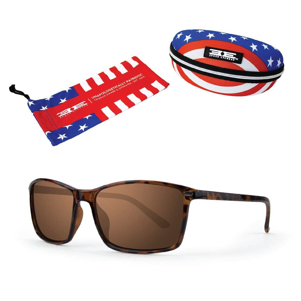 5738 11 Sport Cycle Sunglasses w/American Flag Case and Microfiber Pouch